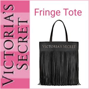 💕 Victoria's Secret Black Fringe Tote in GUC